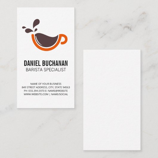 Carte De Visite Coupe du café (Devant / Derrière)