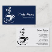 Carte De Visite Coupe du café - Blanc et Bleu foncé 001744 (Devant / Derrière)