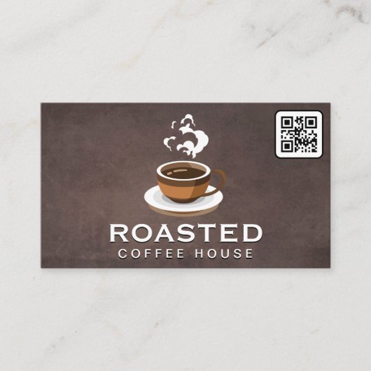 Carte De Visite Coupe du café | Code QR (Devant)