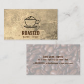 Carte De Visite Coupe du café | Fèves de café (Devant / Derrière)