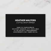 Carte De Visite Coupe du café vapeur | Fèves de café | Café (Dos)