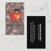 Carte De Visite Coupe du café vapeur | Fèves de café | Café (Devant / Derrière)