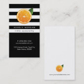 Carte De Visite Coupe du logo orange Tangerine Blancs noirs (Devant / Derrière)