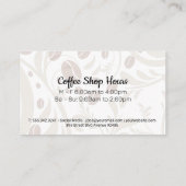 Carte De Visite Coupe Stylisée de Java | Haricots à café (Dos)