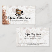 Carte De Visite Coupe Stylisée de Java | Haricots à café (Devant / Derrière)
