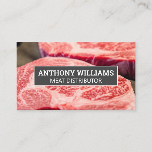 Carte De Visite Couper les steaks marbrés (Devant)