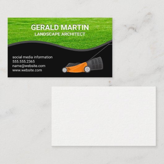 Carte De Visite Couper l'herbe | Machine à gazon (Devant / Derrière)
