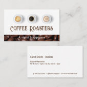 Carte De Visite Coupes de café Top View | Fèves de café (Devant / Derrière)
