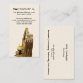 Carte De Visite Coupez le bêcheur jaune avec le sol en baisse (Devant / Derrière)