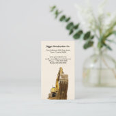 Carte De Visite Coupez le bêcheur jaune avec le sol en baisse (Debout devant)