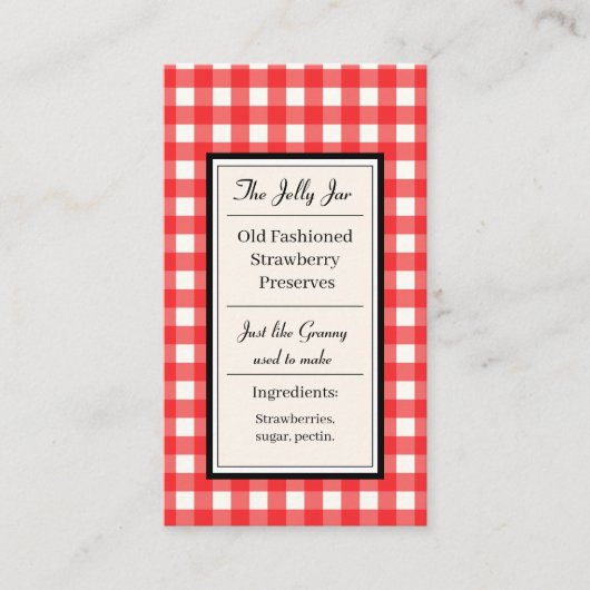 Carte De Visite Coupez vos propres mots clés Hang Accueil Canning (Devant)