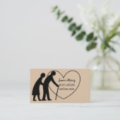 Carte De Visite Couple Aîné Imprimer Cute Aiguille Privée (Debout devant)