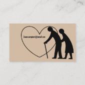Carte De Visite Couple Aîné Imprimer Cute Aiguille Privée (Dos)