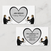 Carte De Visite Couple Dancing Big Heart Wedding planner (Devant / Derrière)
