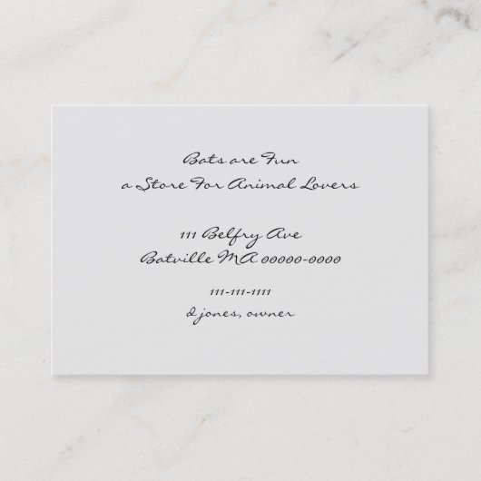 Carte De Visite Couple de chauve-souris à une date (Dos)