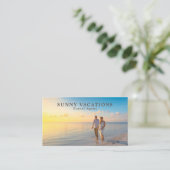 Carte De Visite Couple romantique sur la plage, agent de voyage (Debout devant)
