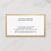 Carte De Visite Coupon de médias sociaux polyvalent Gold Border (Dos)