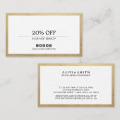 Carte De Visite Coupon de médias sociaux polyvalent Gold Border (Devant / Derrière)