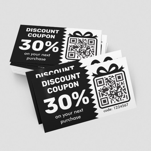 Carte De Visite Coupon de réduction numérique avec logo de code QR