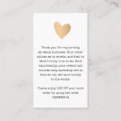 Carte De Visite Coupon d'escompte du Merci client Gold Heart (Devant)