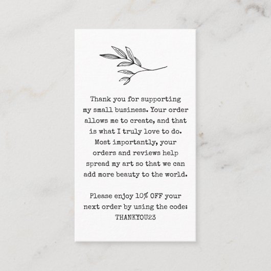 Carte De Visite Coupon rabais pour les petites entreprises (Devant)