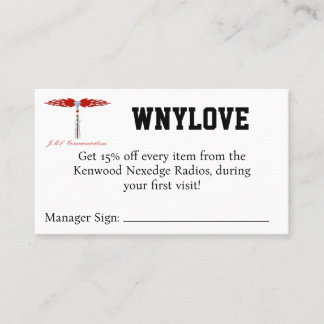 Carte De Visite Coupon WNYLOVE