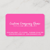 Carte De Visite coups de rose et de chocolat (Dos)