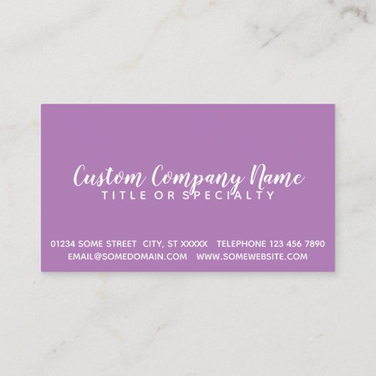 Carte De Visite coups de violet et de chocolat (Dos)