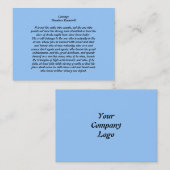 Carte De Visite Courage (Devant / Derrière)