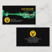 Carte De Visite Courant électrique vert Éclair Électrique (Devant / Derrière)
