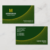 Carte De Visite Courbe - Ambre sur vert foncé (Devant / Derrière)