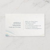 Carte De Visite Courbe blanche Abstraite avec des accents dorés (Dos)