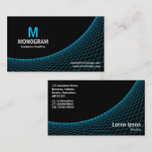 Carte De Visite Courbe - bleu ciel sur noir (Devant / Derrière)