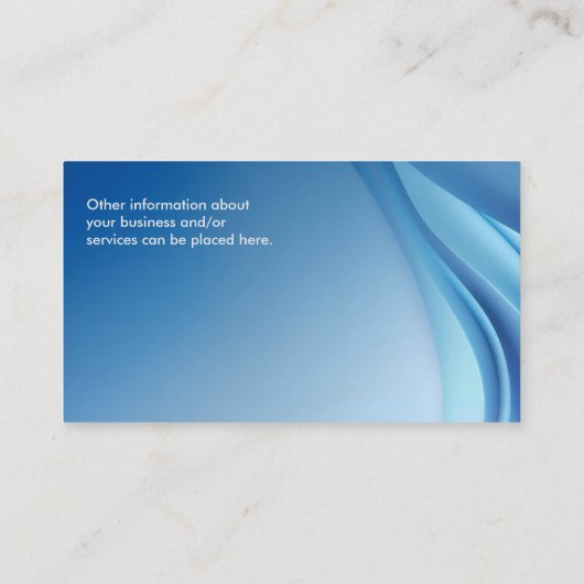 Carte De Visite Courbe bleue Abstraite - Élégant minimal (Dos)