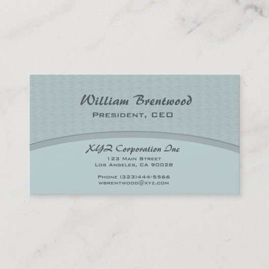 Carte De Visite Courbe bleue en pastel (Devant)