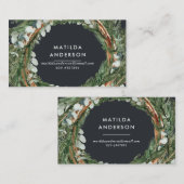 Carte De Visite Courbe botanique eucalyptus élégant et moderne (Devant / Derrière)