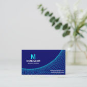 Carte De Visite Courbe - Cyan Blue sur Deep Navy (Debout devant)