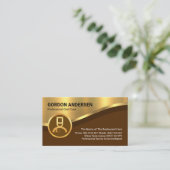 Carte De Visite Courbe d'or luxueuse du chef (Debout devant)
