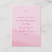 Carte De Visite Courbe et croix roses de communion (Dos)