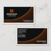 Carte De Visite Courbe II - orange sur noir (Devant / Derrière)