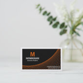 Carte De Visite Courbe II - orange sur noir (Debout devant)