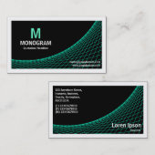 Carte De Visite Courbe II - Turquoise sur Noir (Devant / Derrière)