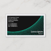 Carte De Visite Courbe II - Turquoise sur Noir (Dos)