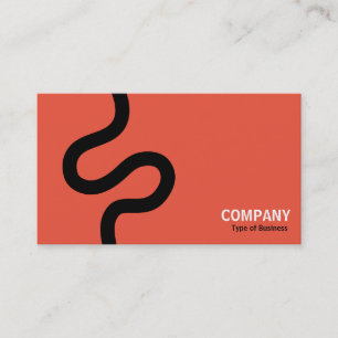Carte De Visite Courbe Ligne 02 - Noir sur orange