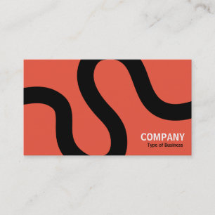 Carte De Visite Courbe ligne 02a - Noir sur orange