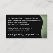 Carte De Visite Courbe métallique noire verte de regard (Dos)