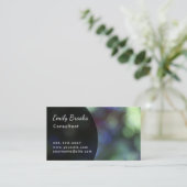 Carte De Visite Courbe noire au-dessus de Bokeh vert et pourpre (Debout devant)