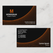 Carte De Visite Courbe - orange sur noir (Devant / Derrière)