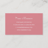 Carte De Visite Courbe Rose Minimaliste (Dos)