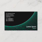 Carte De Visite Courbe - Turquoise sur Noir (Dos)